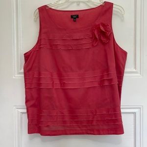 Talbots Lined Tissue Cotton Sleeveless She’ll Tank Blouse 16WP Petites Pink